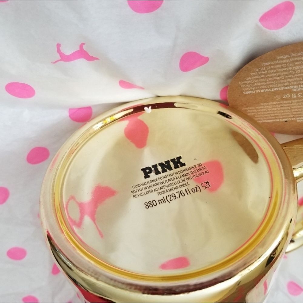 Victoria's Secret Pink Gold XL Mug gift SET - Picture 7 of 7